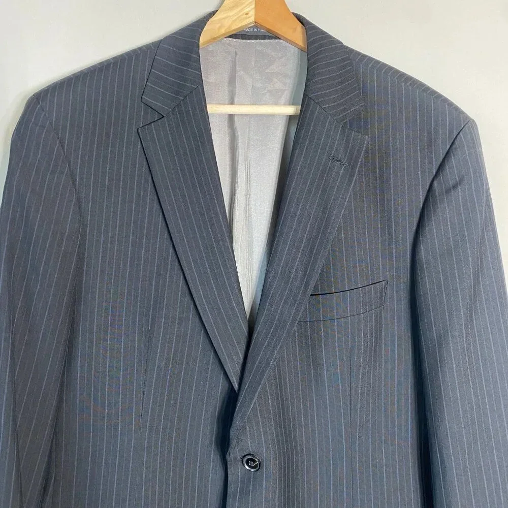 Boss Hugo Boss Pinstripe Wool Sport Coat Dinner Jacket Blazer Men's 44R Black